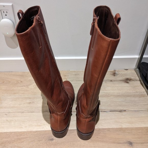 Cole Haan Brown Leather Riding Boots, Size 9 with 2 inch heel - Picture 2 of 5